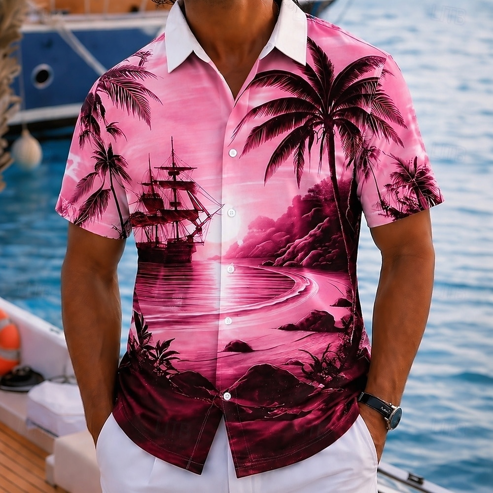 Homens Coqueiro Natureza e Paisagem Plantas Tropicais Camisa havaiana Camisas tropicais Camiseta Aloha Manga Curta Havaiana férias na praia Verão Primavera Aberto para a Lateral Impressão 3D Camisas de 2026 por $25.99 –P4