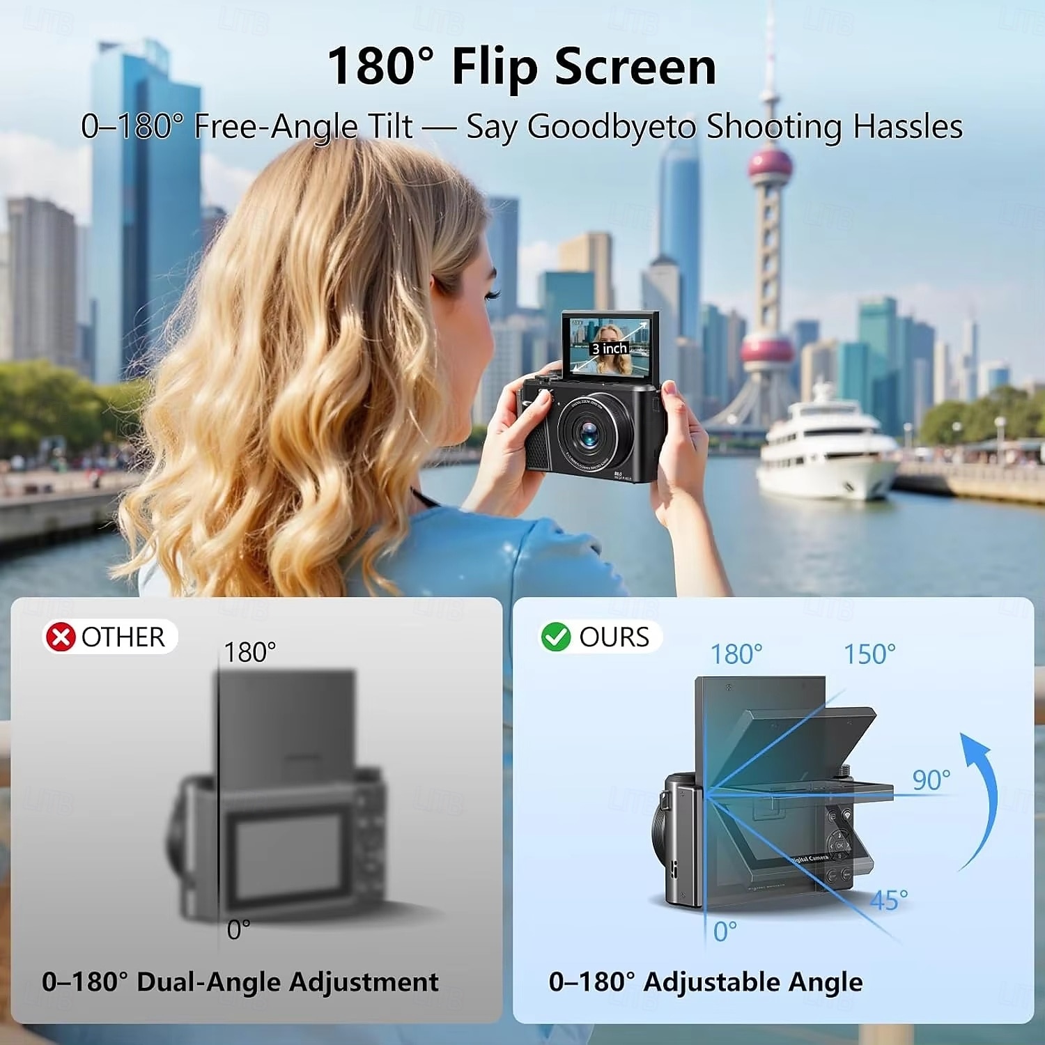 8k digitální fotoaparát pro fotografování, 88mp wifi vlogovací kamera pro YouTube, 18x zoom, 180° otočný displej, kompaktní fotoaparát s 64GB SD kartou, přenosný kompaktní fotoaparát typu "point and 2026 - $148.99 –P4