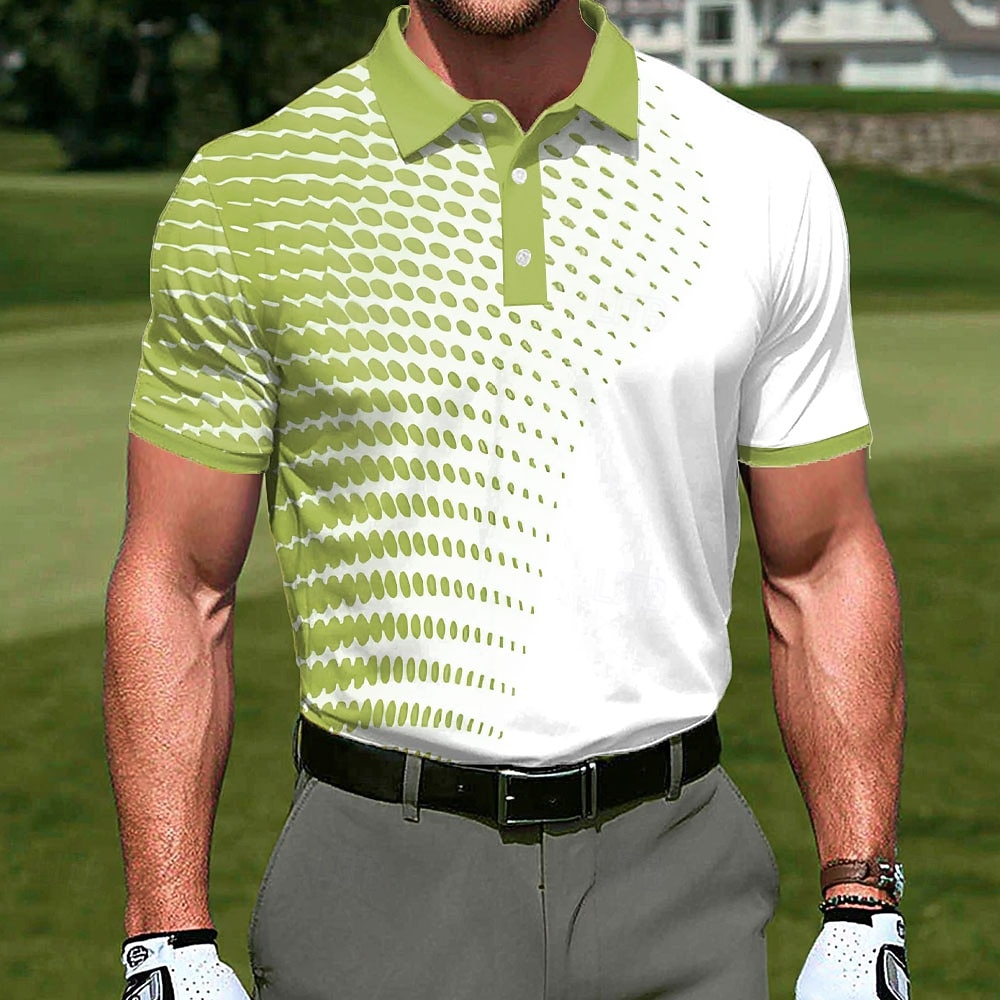 Per uomo Geometrico Golf Polo Sportivi Manica Corta Magliette polo Camicie con Colletto Casual Athleisure Stampa 3D Bottoni Estate Primavera Blu Giallo Viola del 2026 a $22.99 –P4