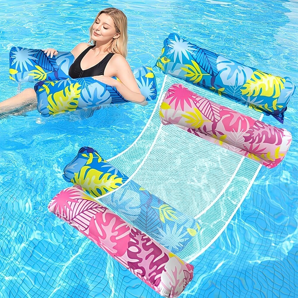 Leaves Inflatable 2PCS Inflatable Double Tube Leaf Hammock, Durable Foldable Portable ...