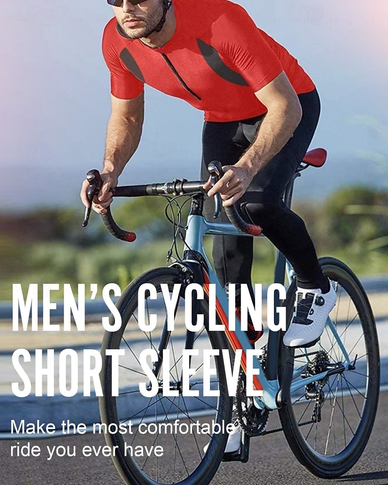 Муж. Велокофты Лоскутный узор С короткими рукавами Велоспорт Джерси Верхняя часть с 3 задними карманами Устойчивость к УФ Быстровысыхающий Задний карман Впитывает пот и влагу Виды спорта 2026 - $24.99 –P4