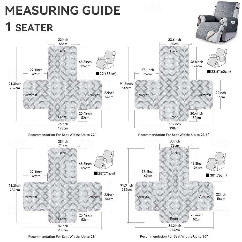 100 % vanntett sofatrekk lenestoltrekk lenestoltrekk sklisikkert hundestoltrekk møbelbeskytter vaskbart trekk med lomme elastiske stropper for kjæledyr hunder (mørk grå, 23,6") 2026 - $32.99 –P1