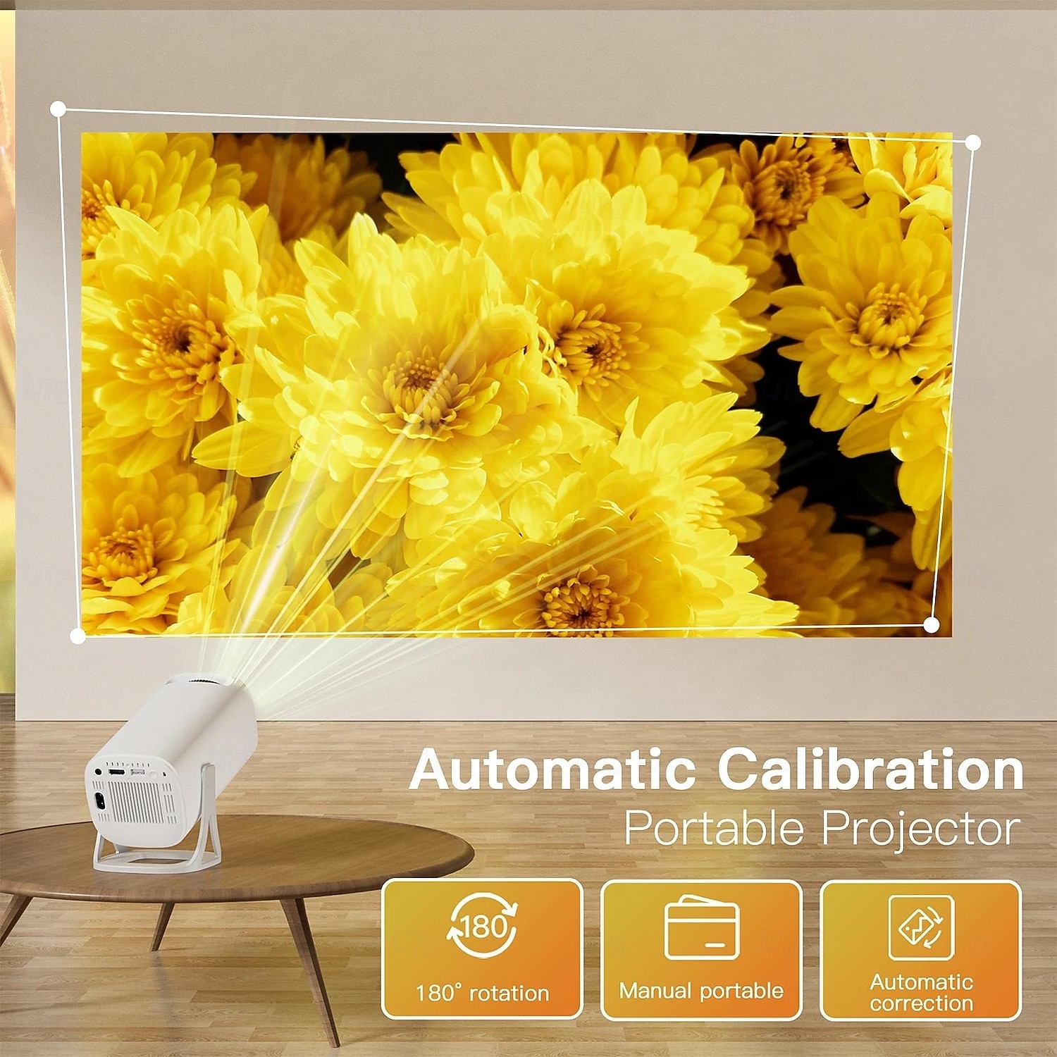 Smart Mini Projector with Android 11.0, WiFi 6 Bluetooth Portable Projector Support 1080P, 180 Degree Rotatable Movie Projector with Auto Keystone, Home Cinema Projector for iOS/Android/HDMI 2026 - $95.99 –P5