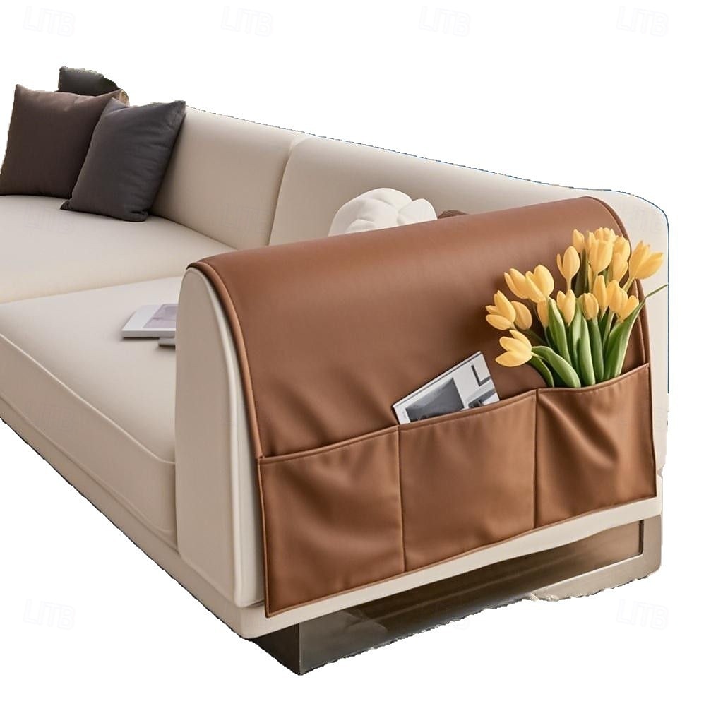 غطاء مسند ذراع أريكة مقاوم للماء مع جيوب تخزين، واقي أريكة مانع للانزلاق لغرفة المعيشة، غطاء جانبي عصري لحماية مساند أذرع الأثاث، مناسب للحيوانات الأليفة، سهل التنظيف 2026 - $22.99 –P4