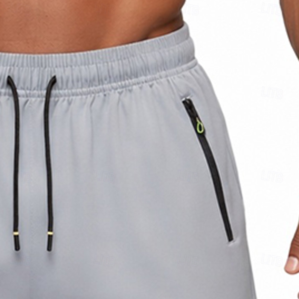 Men's Active Shorts Casual Shorts Athletic Short Pocket Elastic Waist Plain Plain Solid Quick Dry Sports Above Knee Outdoor Gym Training Sports Sport Black Navy Blue Stretchy 2026 - $17.99 –P6