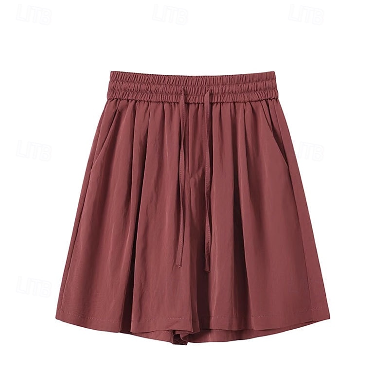 Per donna Bermuda Shorts Pantaloncini Estivi Shorts da Spiaggia Vacanza Moda Casual Quotidiano Lunghezza al ginocchio Vita Alta Tinta unica Semplice Coulisse Tasca Fascia Elastica Comodità Leggero del 2026 a $18.99 –P8