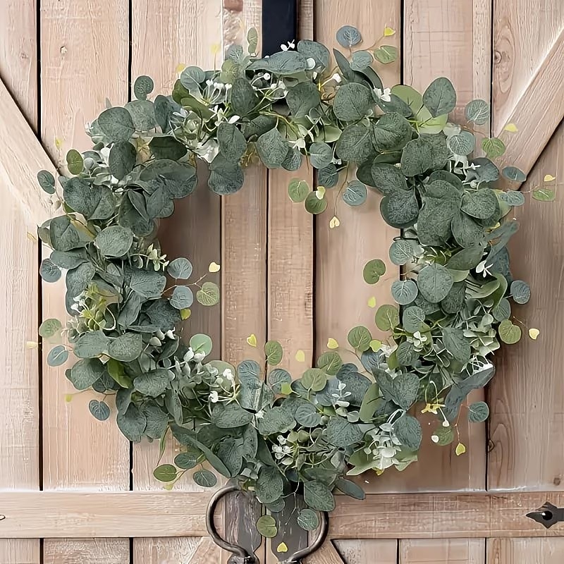 Conjunto de 2/4 guirlandas de eucalipto, com comprimento total de 141,73 polegadas (360 cm), adornadas com flores brancas, folhas prateadas e folhagens realistas, ideais para decoração de casamentos e de 2026 por $16.99 –P7