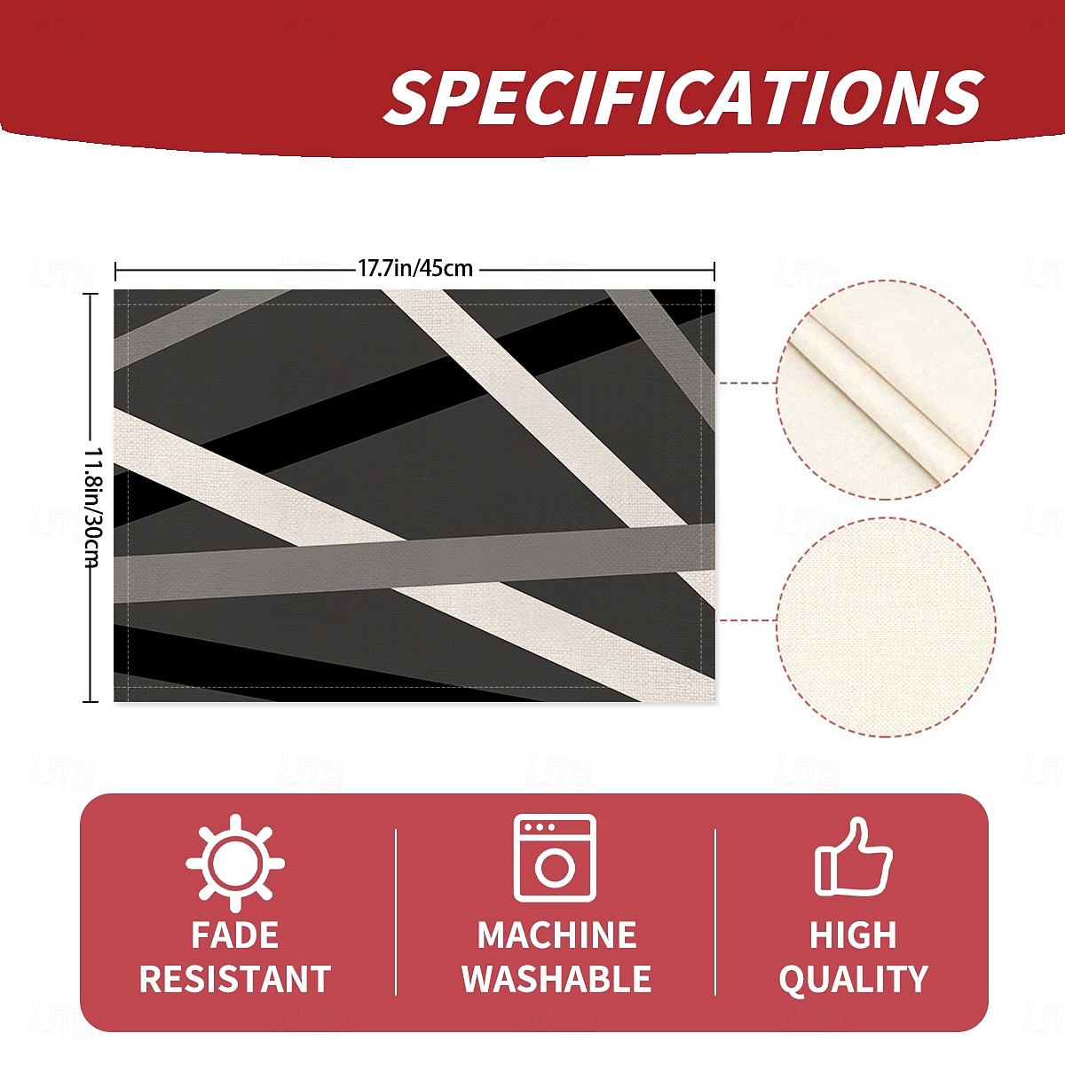 Retro Black and White Geometric Table Runner, 100% Polyester Woven Rectangular Table Decoration, Minimalist Abstract Pattern Design, Machine Washable, Heat Resistant 2026 - $9.49 –P2