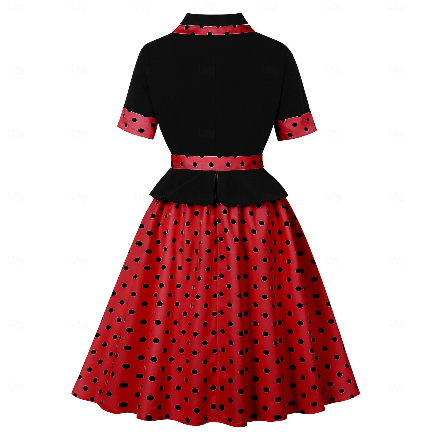 1950s Retro Vintage Rockabilly Midi Dress Swing Dress Flare Dress Short Sleeves With Belt Polka dots Fit & Flare Swing Turndown Fancy Dress Women's Casual Dailywear Tea Party Adults' Dress Spring 2026 - $50.99 –P2