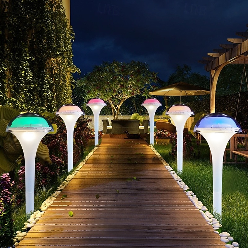 1 Stück Solar-Gartenleuchte in Pilzform, wasserdicht, für Gartenwege, Rasen, Terrasse, Hof, Gehwege und Einfahrten, 2 Lichteffekte (weiß & farbwechselnd). 2026 - $17.99 –P6