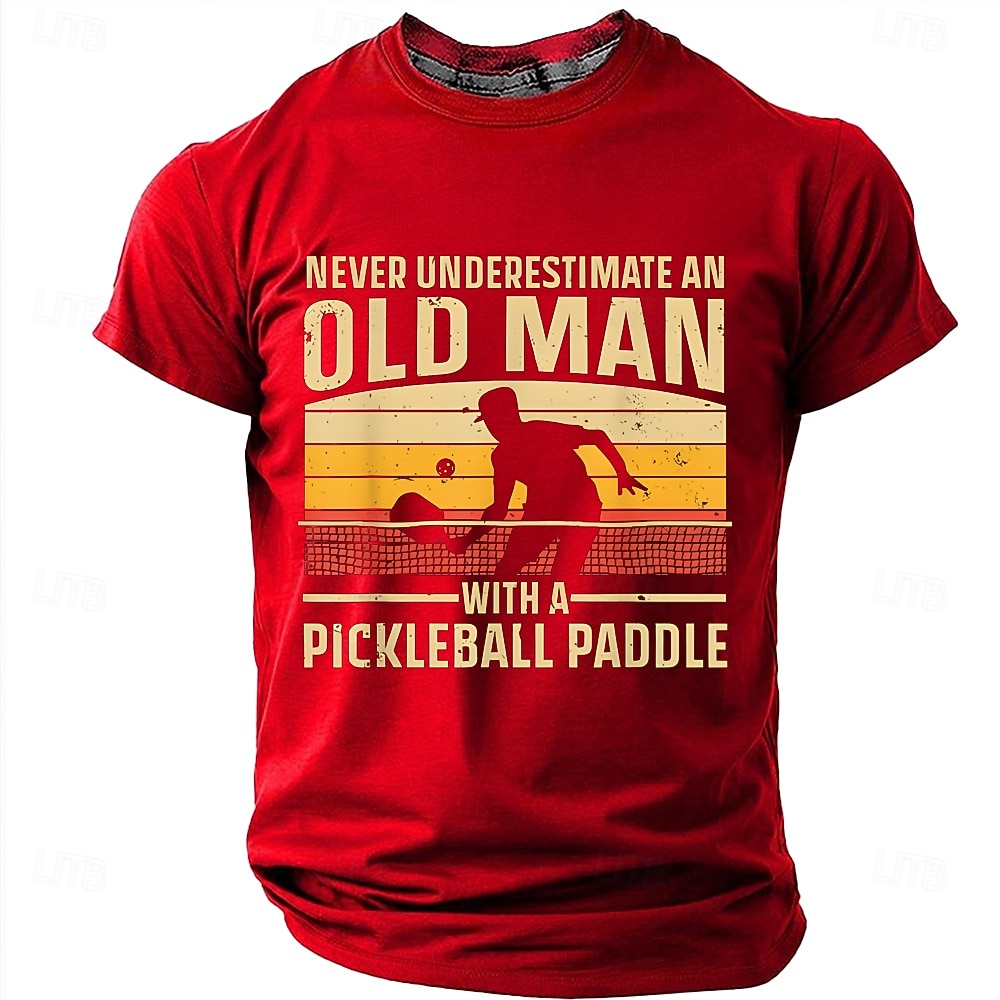 Homme Vieil Homme Pickleball T-shirt Manche Courte T-shirt Impression 3D Col ras du cou Chemise Mode Quotidien Quotidien Rue Rouge Été Printemps Vêtement Tenue S M L XL XXL XXXL de 2026 ? $18.99 –P12