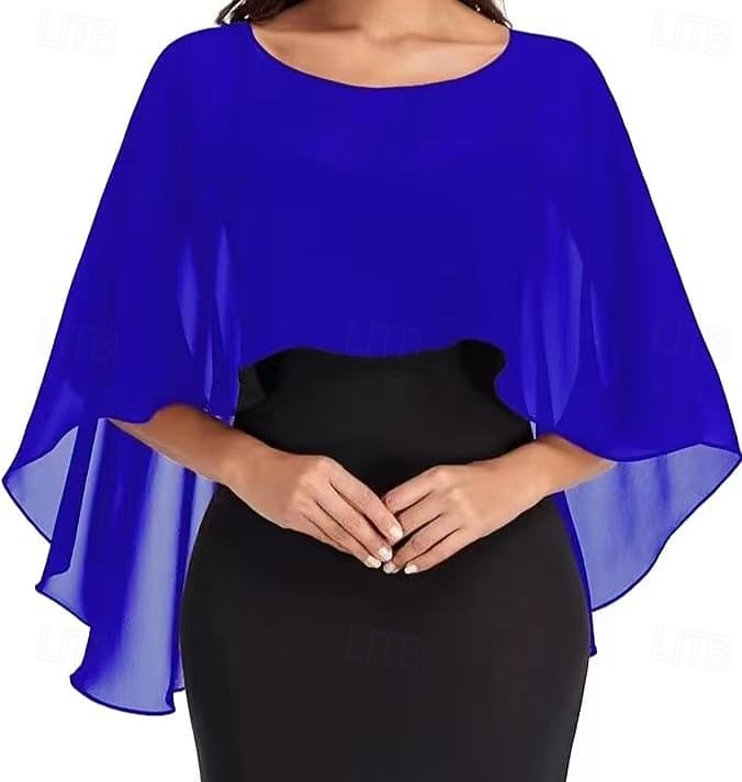 Damesomslag Bolero Moeder Wraps Bruids Wraps Wraps voor bruiloftsgasten Elegant Dames Formele Stijl Mouwloos Chiffon Bruiloftsomslagen Met Pure Kleur Voor Dagelijks Lente zomer 2026 - $34.99 –P7
