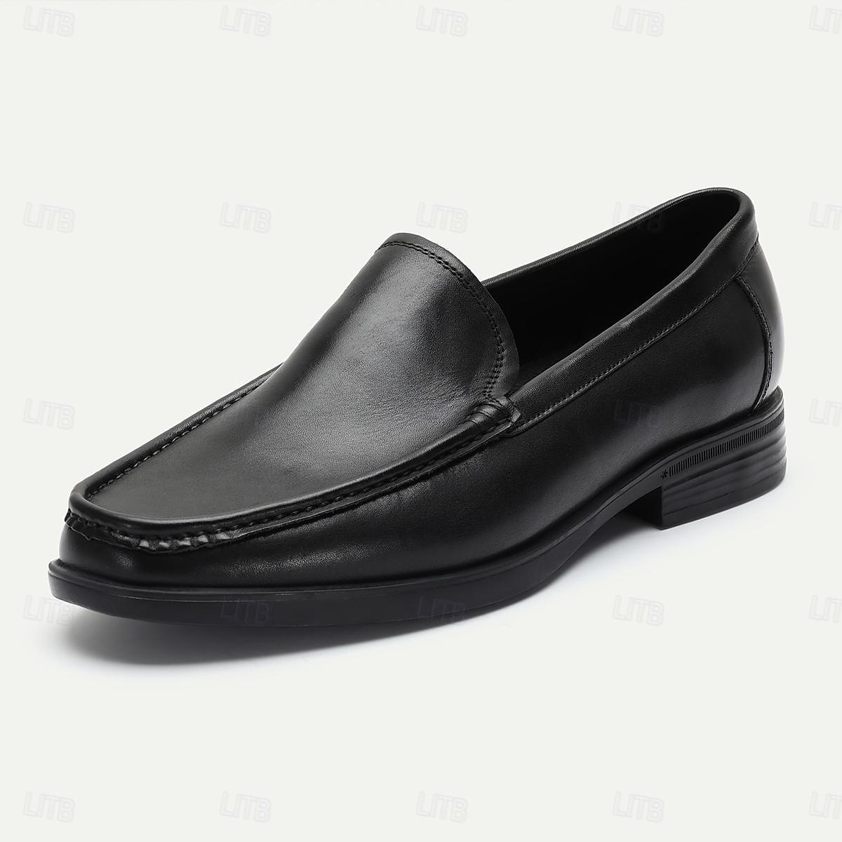 Mocassins masculinos clássicos pretos de couro, macios e de alta qualidade, elegantes e perfeitos para o escritório, negócios e ocasiões formais. de 2026 por $94.99 –P6
