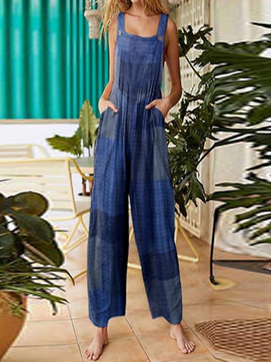 Damen Hose aus Baumwollleinen Mode Volle Länge Hohe Taille Karomuster Stilvoll Schnalle Drucken Atmungsaktivität Weich Mikroelastisch Lässig Täglich Heim Blau Hellgrünkaffee Weinrot Sommer Frühling 2026 - $21.99 –P2