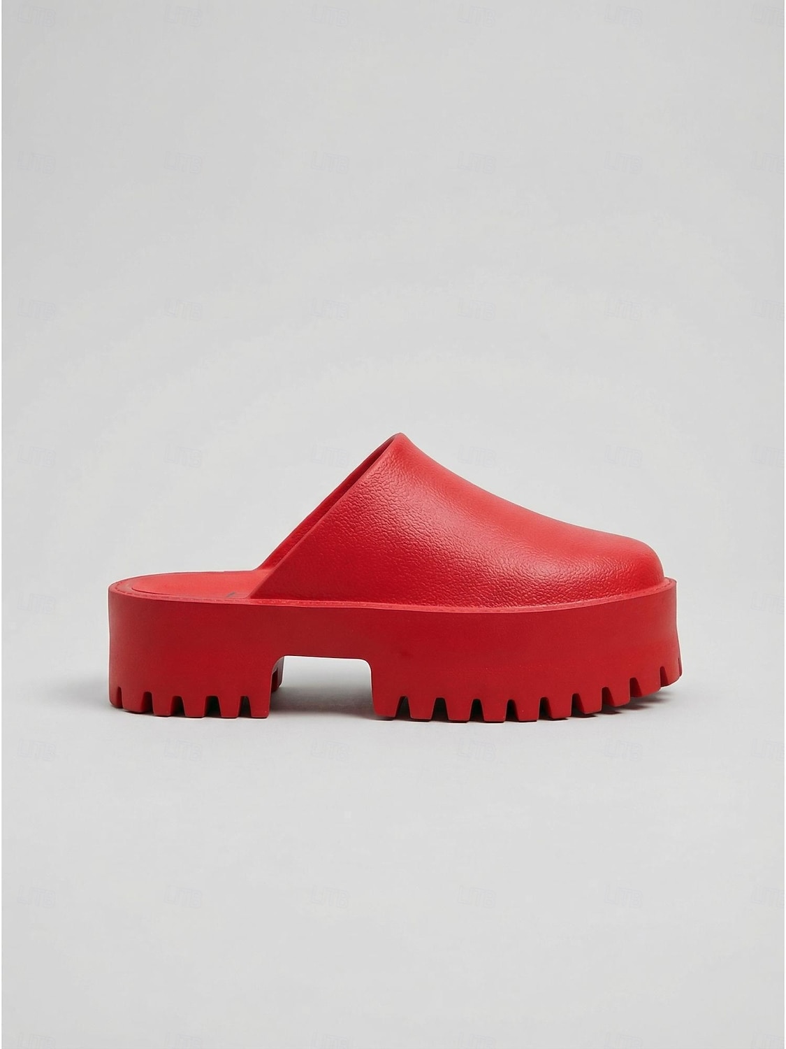 mocassini da donna rosso acceso con plateau - comodi zoccoli con suola spessa e punta chiusa e arrotondata &Suola a carrarmato per abbigliamento casual quotidiano, moda street &abiti urbani audaci del 2026 a $32.99 –P3