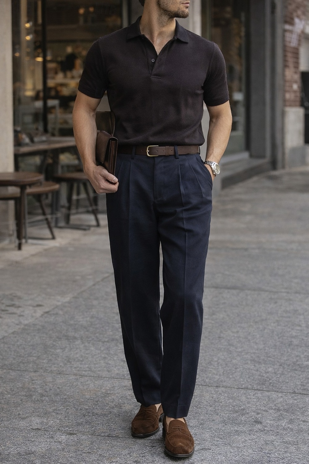 Pantaloni eleganti da uomo in lino, plissettati, vestibilità comoda – pantaloni estivi leggeri e casual, gamba larga e dritta, disponibili in marrone, blu navy e beige. del 2026 a $39.99 –P5