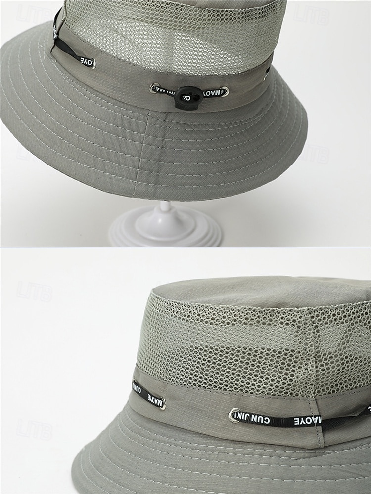 Chapéu bucket masculino respirável e leve em poliéster, várias cores, secagem rápida, ideal para férias na praia, pesca, caminhadas e uso casual no dia a dia. de 2026 por $11.99 –P10