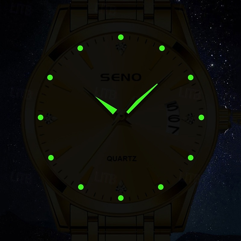 Orologio da polso di lusso da uomo in oro, al quarzo, elegante e alla moda, con bracciale a maglie in acciaio inossidabile, datario, impermeabile, orologio classico ed elegante, regalo perfetto per del 2026 a $16.99 –P4