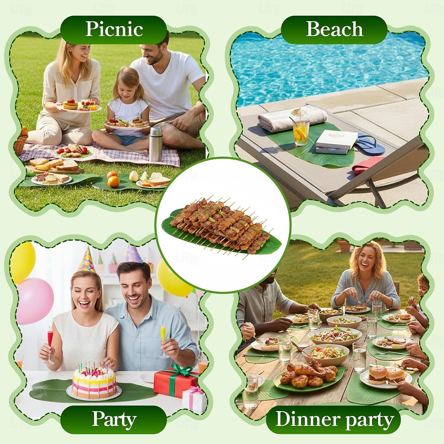 10 Pcs Banana Leaves for Cooking 22 in Tropical Artificial Faux Tropical Leaves Spring Summer Hawaiian Luau Banana Leaf Plates Pisang Foliage for Party Table Decoration 2026 - $10.49 –P5