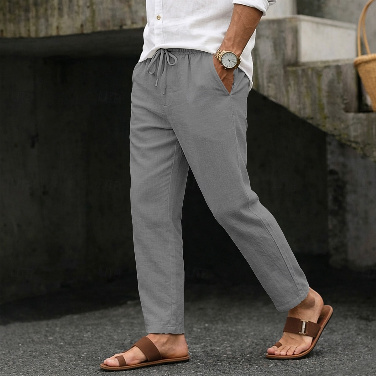 Per uomo Pantaloni Estivi Pantaloni da Spiaggia Coulisse Tasca Elastico in vita Semplice Comodità Traspirante Lunghezza intera Quotidiano Spiaggia Vacanza Vacanza Hawaiano Blu Nero Inelastico del 2026 a $18.99 –P3