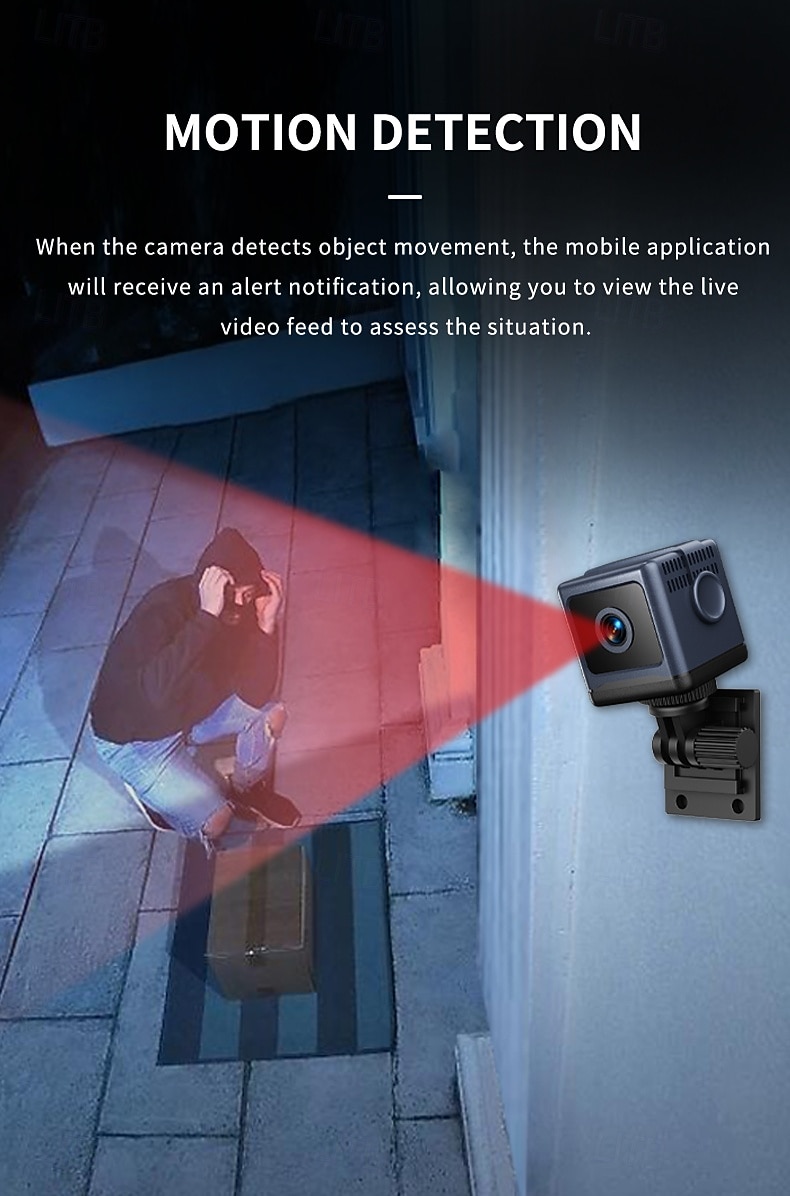 Mini wifi-beveiligingscamera, kleine draadloze verborgen camera voor huisbeveiliging, 1080p HD-babyfoon met nachtzicht &Bewegingsdetectie, draagbare minicamera met app-bediening voor baby- en 2026 - $37.99 –P4