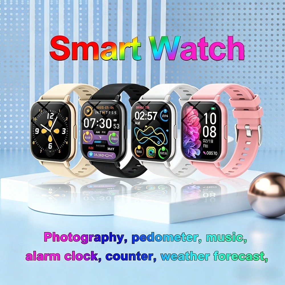 Chytré hodinky pro muže a ženy, fitness tracker s vlastní tapetou, monitor tepové frekvence a spánku, SpO2 monitor, vodotěsnost IP68, krokoměr, hudba &ovládání kamery, počasí, alarm pro Android, 2026 - $25.99 –P2