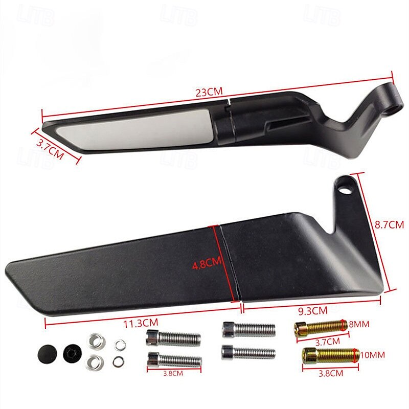 Dragonfly Moto Motorcycle Rearview Mirrors for Kawasaki ER6N ER6F ER-6N, Adjustable Rotating Wind Wing Side Mirror, Aerodynamic Stealth Winglet Mirrors for Sport Bike, Aluminum Alloy, 1 Pair 2026 - $20.99 –P8