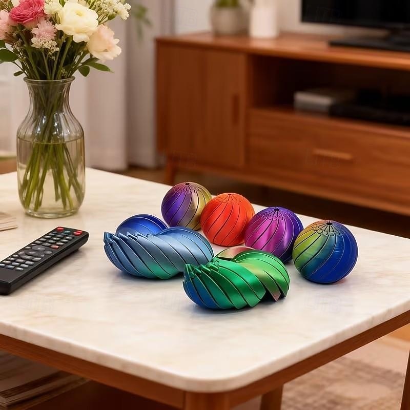 1 db színátmenetes színű, 3D nyomtatott rugalmas labda, csavarható, rugalmas labda, vegyes színű, nem mérgező, javítja a kéz-szem koordinációt, ideális irodai kikapcsolódáshoz és hobbi fejlesztéshez 2026 - $9.99 –P2