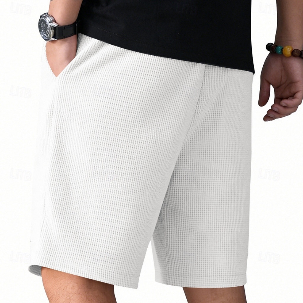 Hombre Pantalones cortos de gofres Pantalón corto Pantalones cortos de playa Pantalones cortos casuales Bolsillo Cintura elástica Plano Comodidad Transpirable Longitud de la rodilla Casual Exterior 2026 - $17.99 –P13