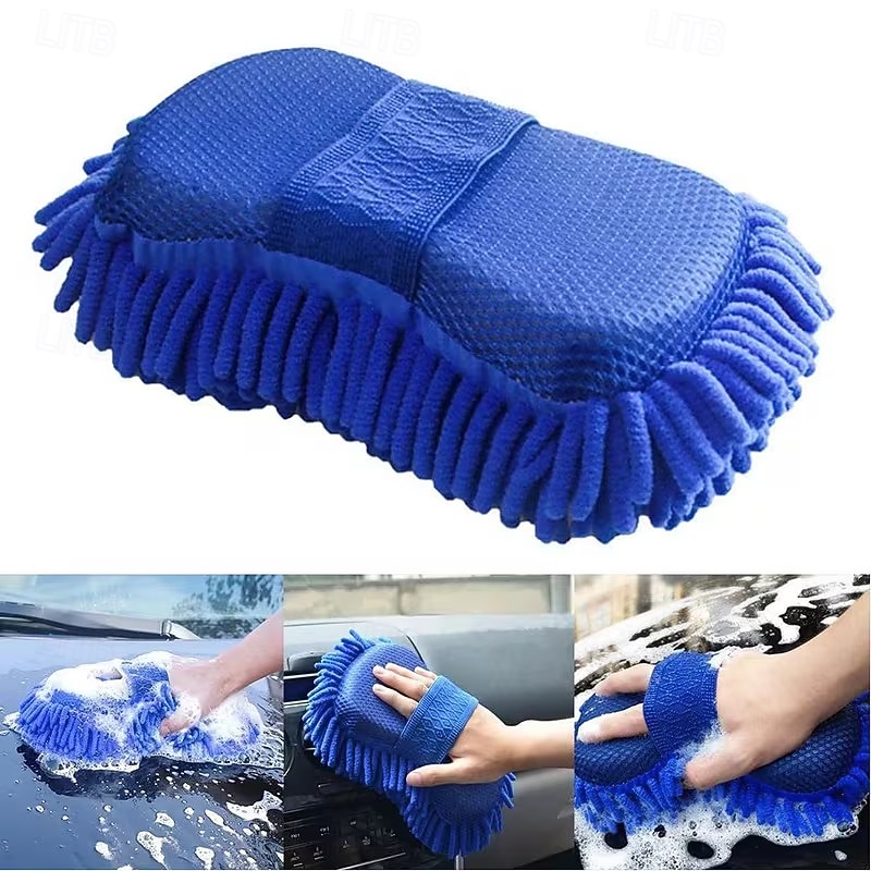 Confezione da 8 guanti in microfibra per autolavaggio - spugna in ciniglia a doppia faccia 2 in 1 con cinturino da polso, tampone assorbente antigraffio per auto, camion e camper, strumento del 2026 a $35.99 –P1