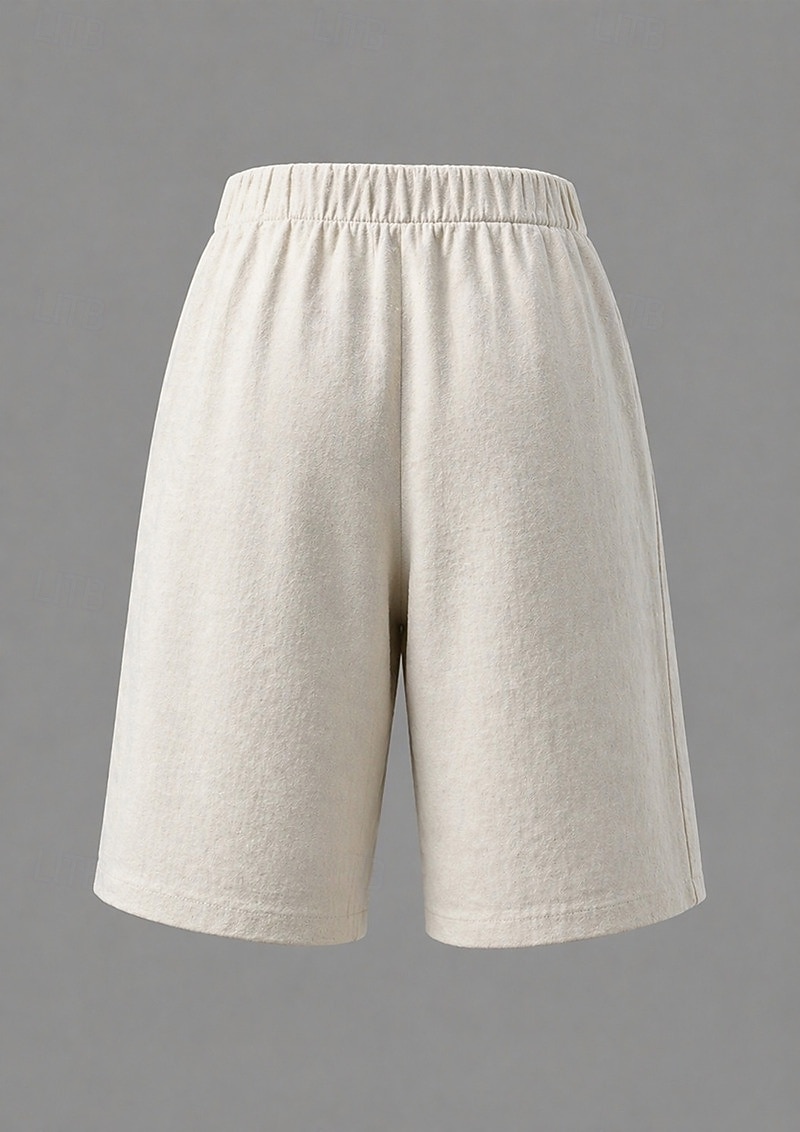 Dame Bukser med linfølelse Capri-bukser Shorts Sommershorts Ferie Grunnleggende Fritid Knelengde Middels midje عادي Elastisk midje Komfort Pustende Uelastisk Daglig utendørs Feriereise Svart Rød 2026 - $14.99 –P9