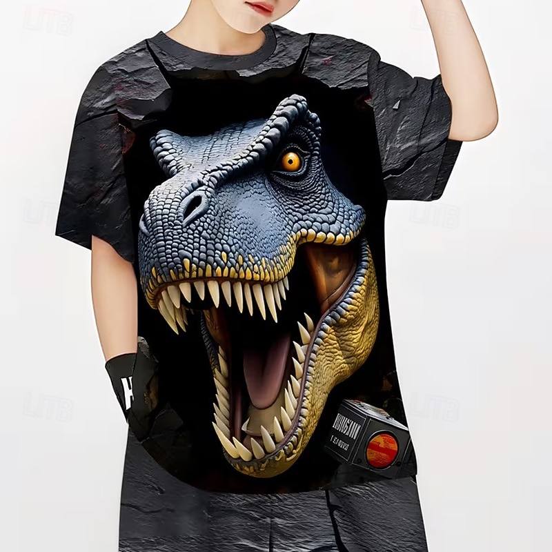 Băieți 3D Grafic Dinozaur Tricou Manșon scurt Tipărire 3D Vară Primăvară Sport Modă Șic Stradă Copii 5-12 ani Stil Nautic Casual Zilnic În aer liber Fit regulat 2026 - $13.49 –P11