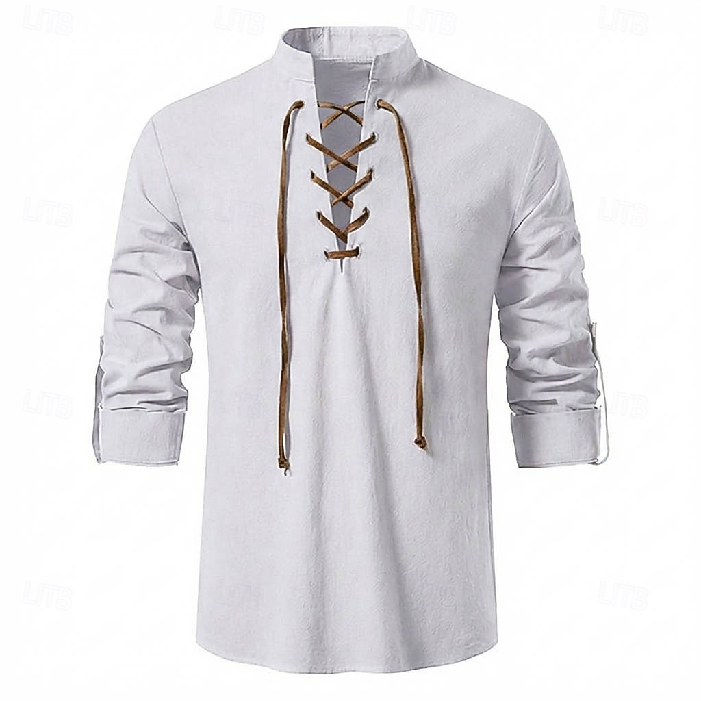 Kostymer i middelalderstil Renessanse قميص Lange Ermer Pirat Viking Kostyme Herre Halloween Karneval Ytelse LARP Ren Faire Voksne Trøye 2026 - $21.99 –P8