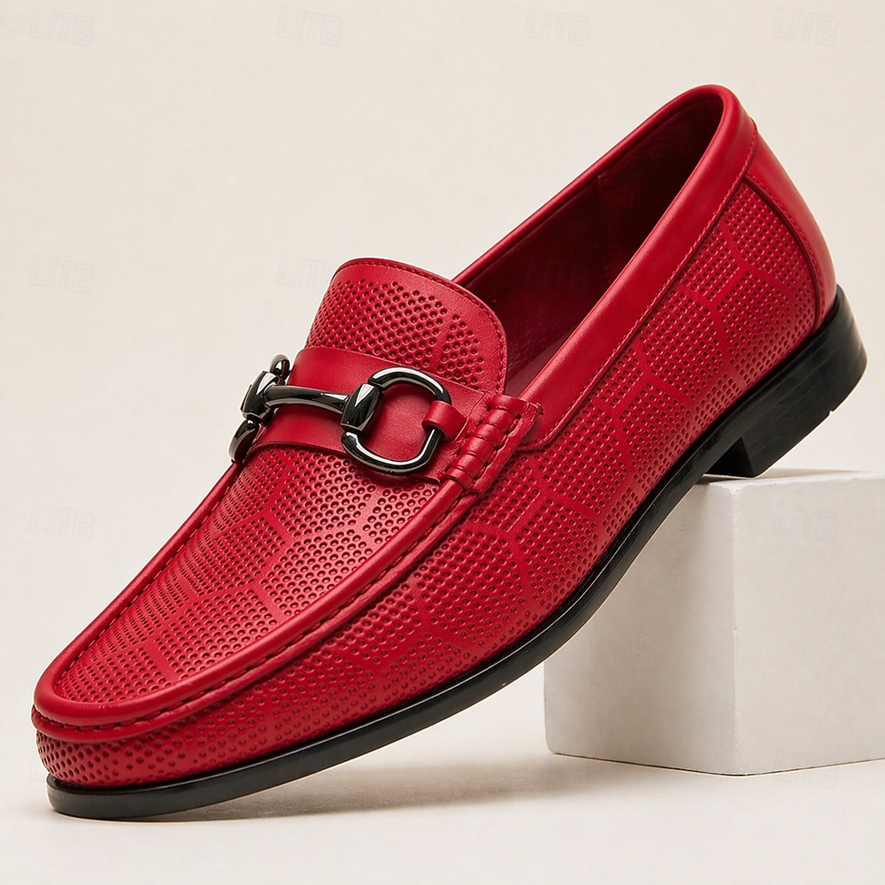 Mocassins masculinos de couro amarelo com fivela de metal, couro bovino de alta qualidade, sapatos sociais elegantes e casuais para homens, ideais para o escritório, eventos sociais e momentos de lazer. de 2026 por $94.99 –P6