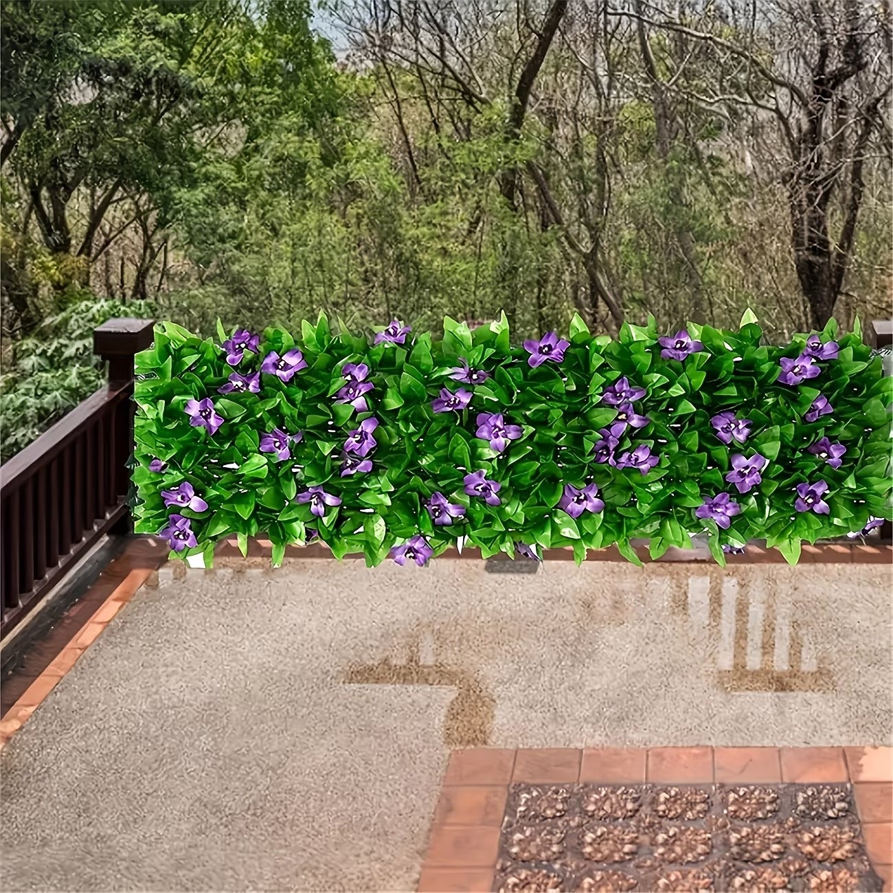 Expandable Artificial Ivy And Orchid Privacy Screen Fence With Realistic Green Leaves, Durable Wood-Plastic Material, Maintenance-Free Outdoor Garden Decoration, Ideal For Patio, Balcony, Backyard 2026 - $23.99 –P4