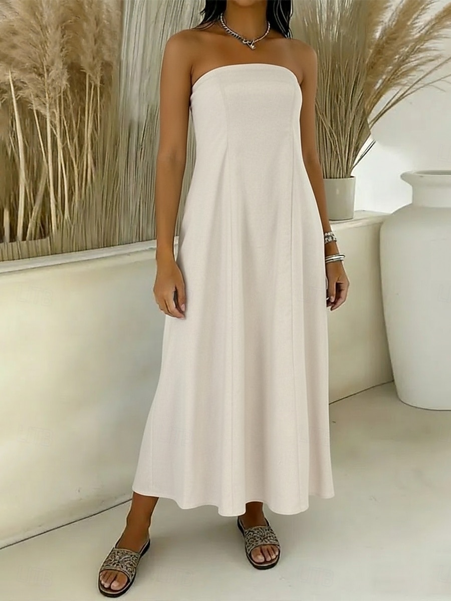 linen cotton size maxi dress New Arrival Adjustable Waist Jacquard Linen Summer Dress Soft Cotton Linen Maxi Dress Loose Plus Size Dress Plus Size Clothing Style 188