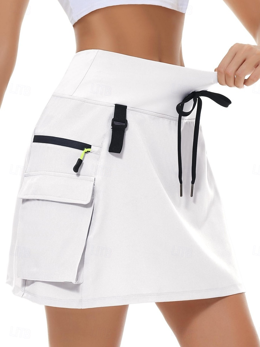 Damskie Solidne kolory Spódnica casualowa Spódnice tenisowe z szortami Spódnica sportowa Ściągana na sznurek Kieszeń Wysoka talia Elastyczny Odvádí pot Oddychający Bransoletka tenisowa Golf Pikle 2026 - $23.99 –P6