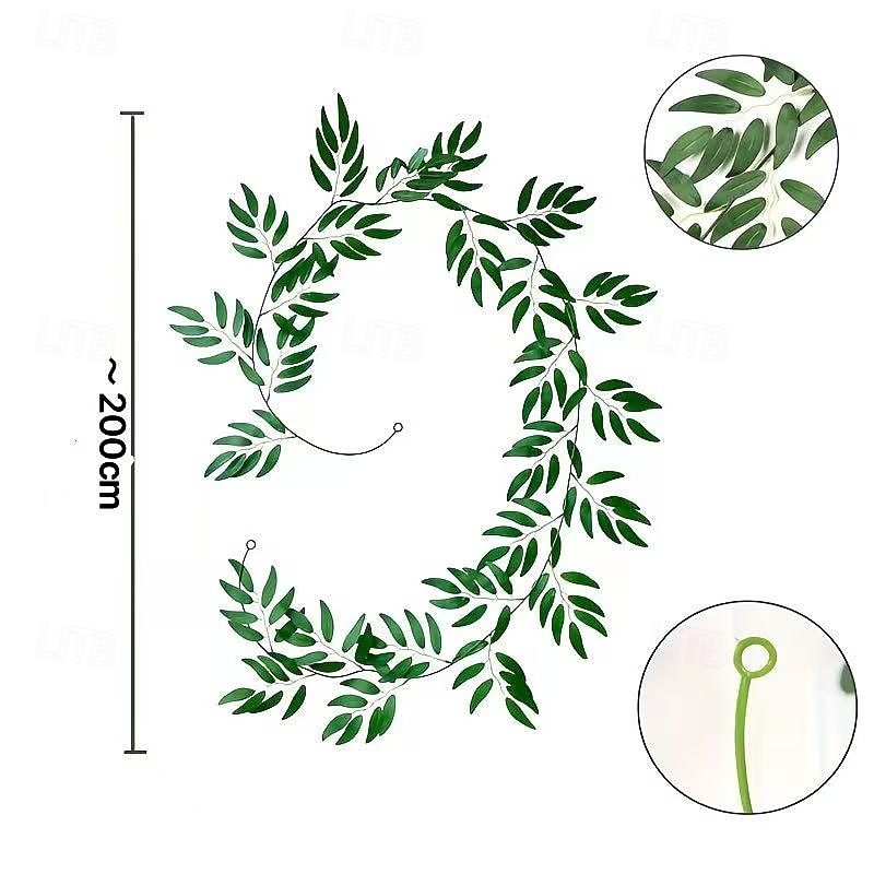 2/4 buc ghirlandă artificială din frunze de salcie verde, plante suspendate din plastic lungi de 2 m cu frunze detașabile, decor realist din iederă artificială pentru nuntă, logodnă, petrecere, casă, 2026 - $36.99 –P4