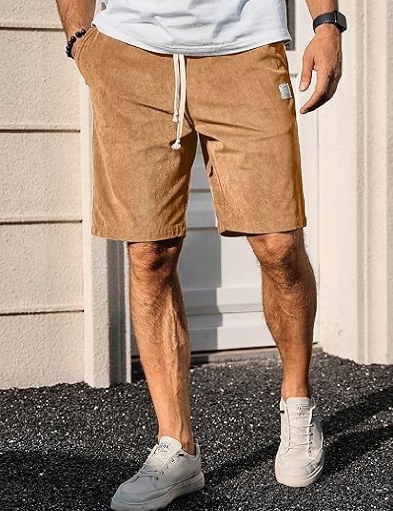 Per uomo Shorts Shorts da Spiaggia Pantaloncini casual Pantaloncini di velluto a coste Tasca Elastico in vita Semplice Comodità Traspirante Lunghezza al ginocchio All'aperto Spiaggia Vacanza Vacanza del 2026 a $21.99 –P6