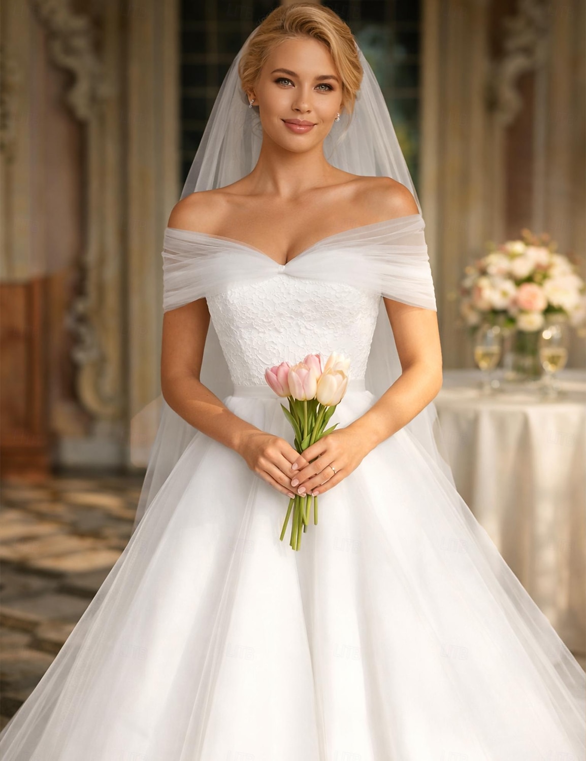 De Baile Longuette Vestidos de noiva Vestidos para Chá de Panela Vestido de Noiva Vestidos Brancos Justos Alças Ombro a Ombro Graduação Aniversário Renda Tule com Pregas Apliques de 2026 por $183.99 –P3