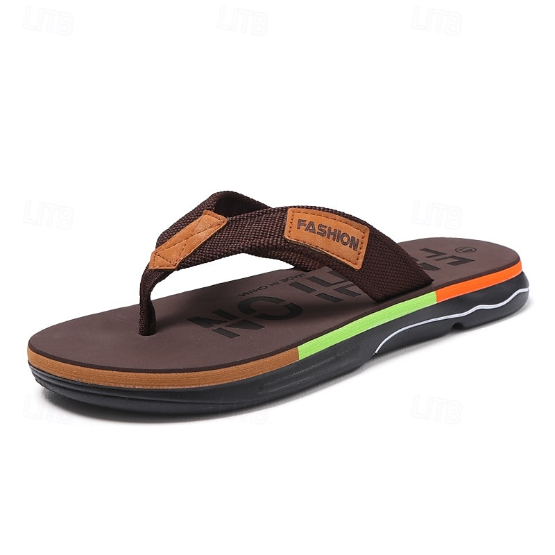 Men's Brown Flip Flop Sandals, Lightweight Casual Beach Shoes, Comfortable Island & Cruise Style Footwear for Men, Perfect for Poolside, Vacation and Summer Outdoor Activities 2026 - $24.99 –P1