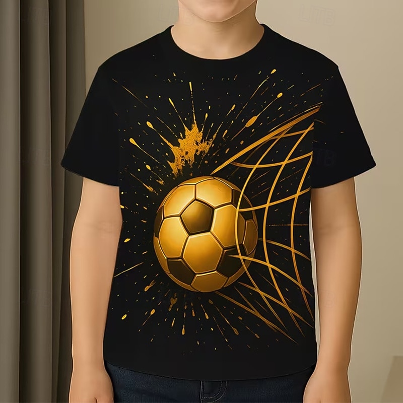 Chico 3D Graphic Fútbol Americano Camisetas de fútbol Camiseta Manga Corta Impresión 3D Verano Primavera Deportes Moda Ropa de calle Niños 5-12 años Cuello Barco Casual Diario Exterior Ajuste regular 2026 - $13.49 –P1