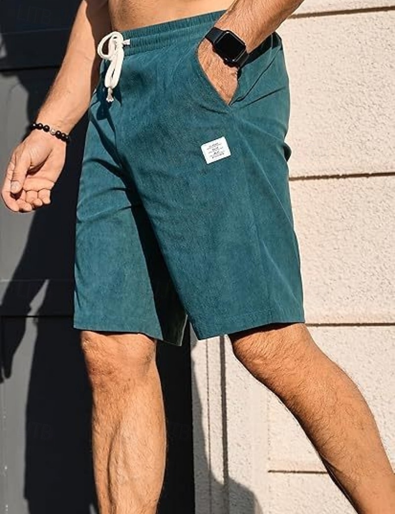 Per uomo Shorts Shorts da Spiaggia Pantaloncini casual Pantaloncini di velluto a coste Tasca Elastico in vita Semplice Comodità Traspirante Lunghezza al ginocchio All'aperto Spiaggia Vacanza Vacanza del 2026 a $21.99 –P12