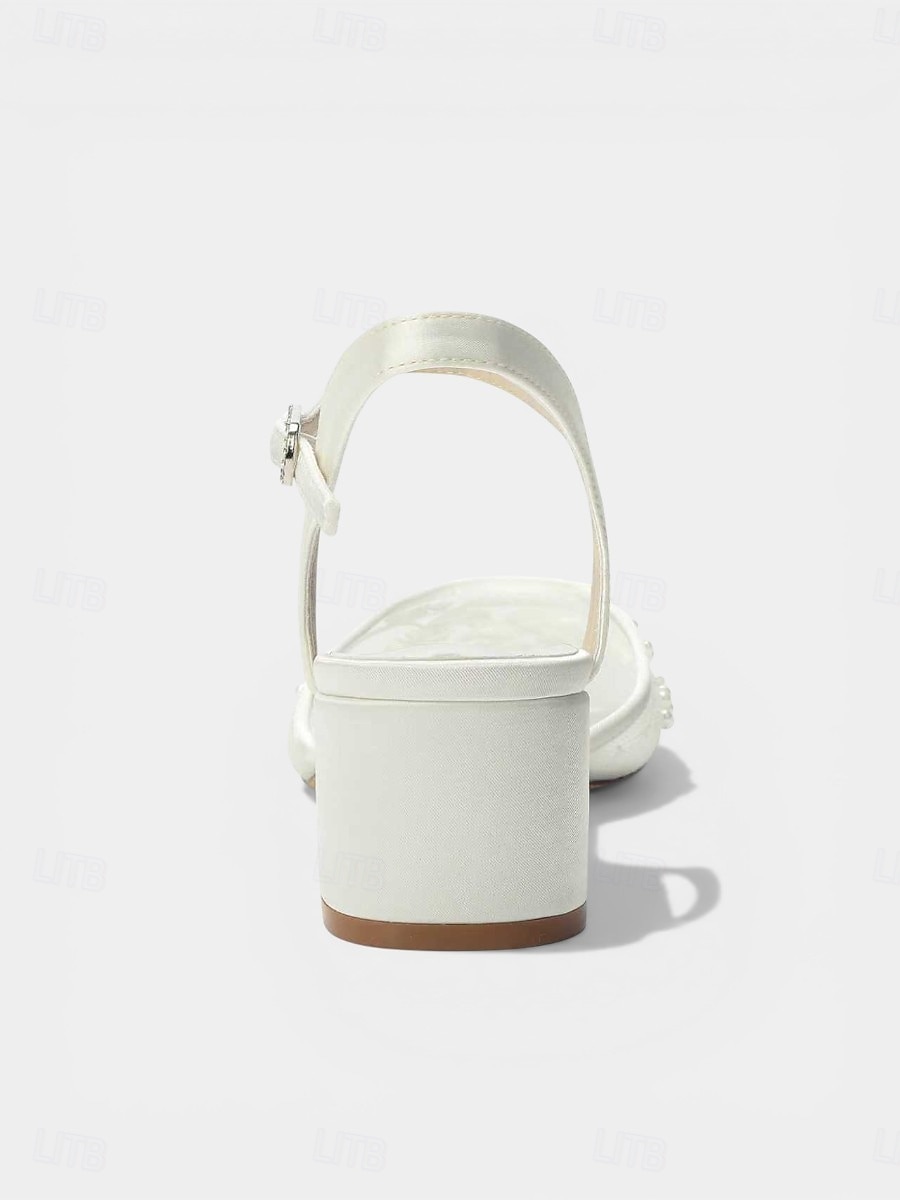 marinblå pumps med broderad blockklack för dam – eleganta cocktailpartyskor 2026 - $64.99 –P5
