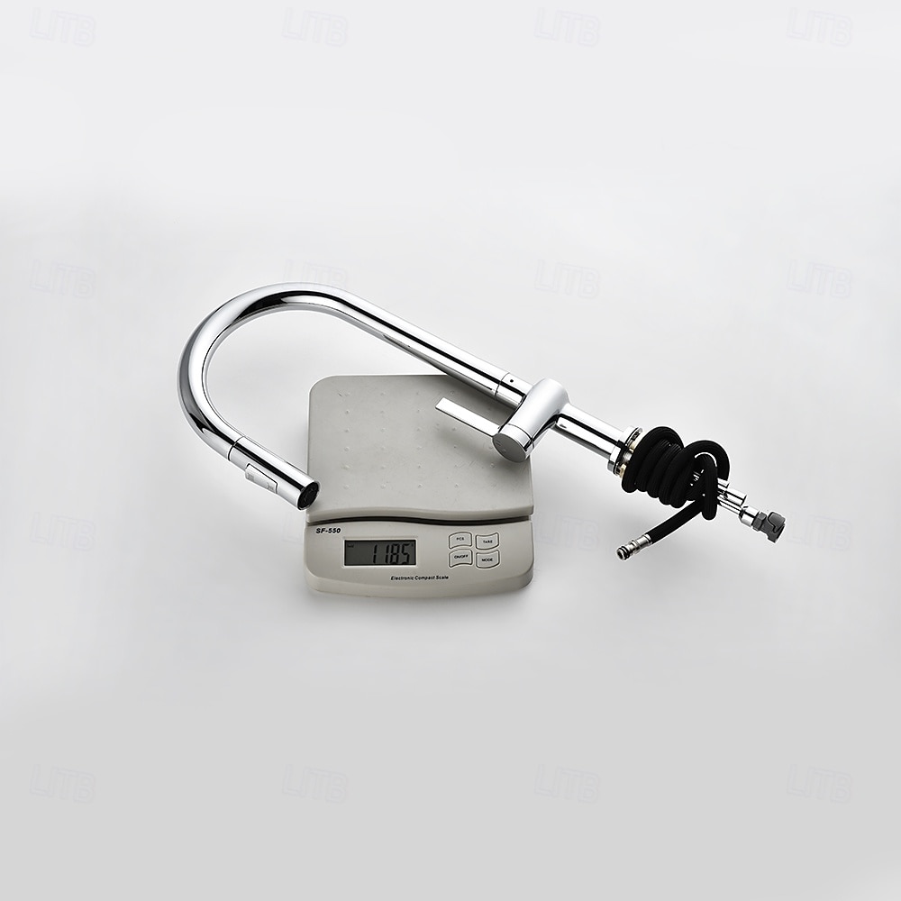 Кухонный смеситель с выдвижным распылителем, однорычажный смеситель с высоким изливом для мойки, прочная латунная конструкция, двухфункциональная распылительная головка, простая установка. 2026 - $216.99 –P2