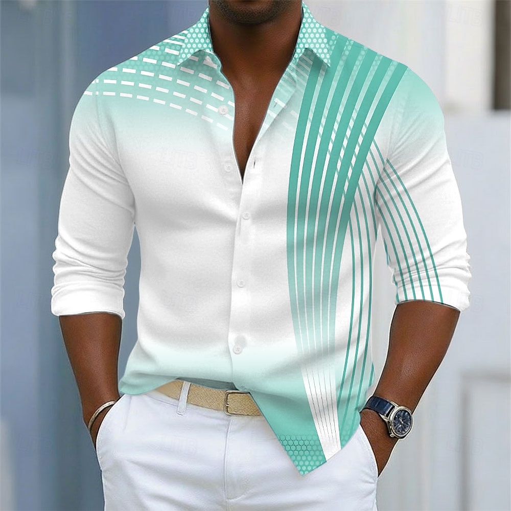 Per uomo Geometrico Colore sfumato Arte astratta Camicia Camicia con Bottoni Camicia casual Manica Lunga Moda Casual All'aperto Abbigliamento Quotidiano Primavera Autunno Collo ripiegato Stampa 3D del 2026 a $27.99 –P2