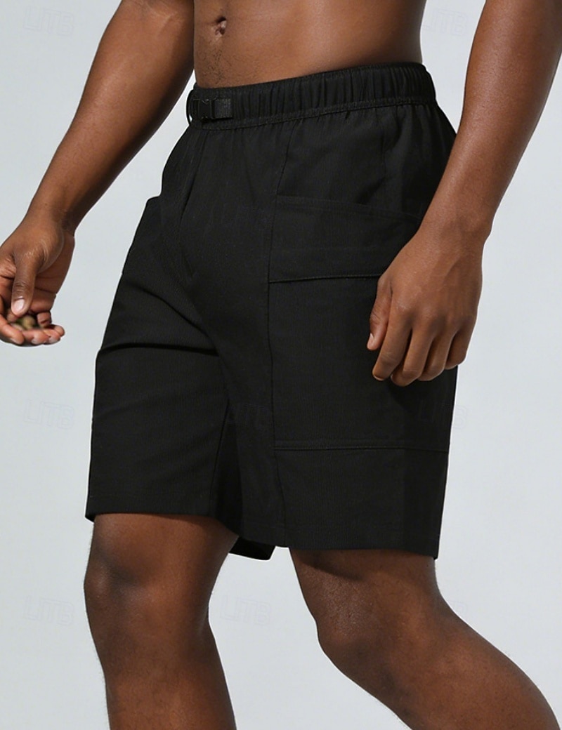 Hombre Pantalón Corto Cargo Pantalón corto Pantalones cortos casuales Pantalón corto deportivo Bolsillo Cintura elástica Puro Plano Comodidad Secado rápido Longitud de la rodilla Exterior Gimnasia 2026 - $26.99 –P8