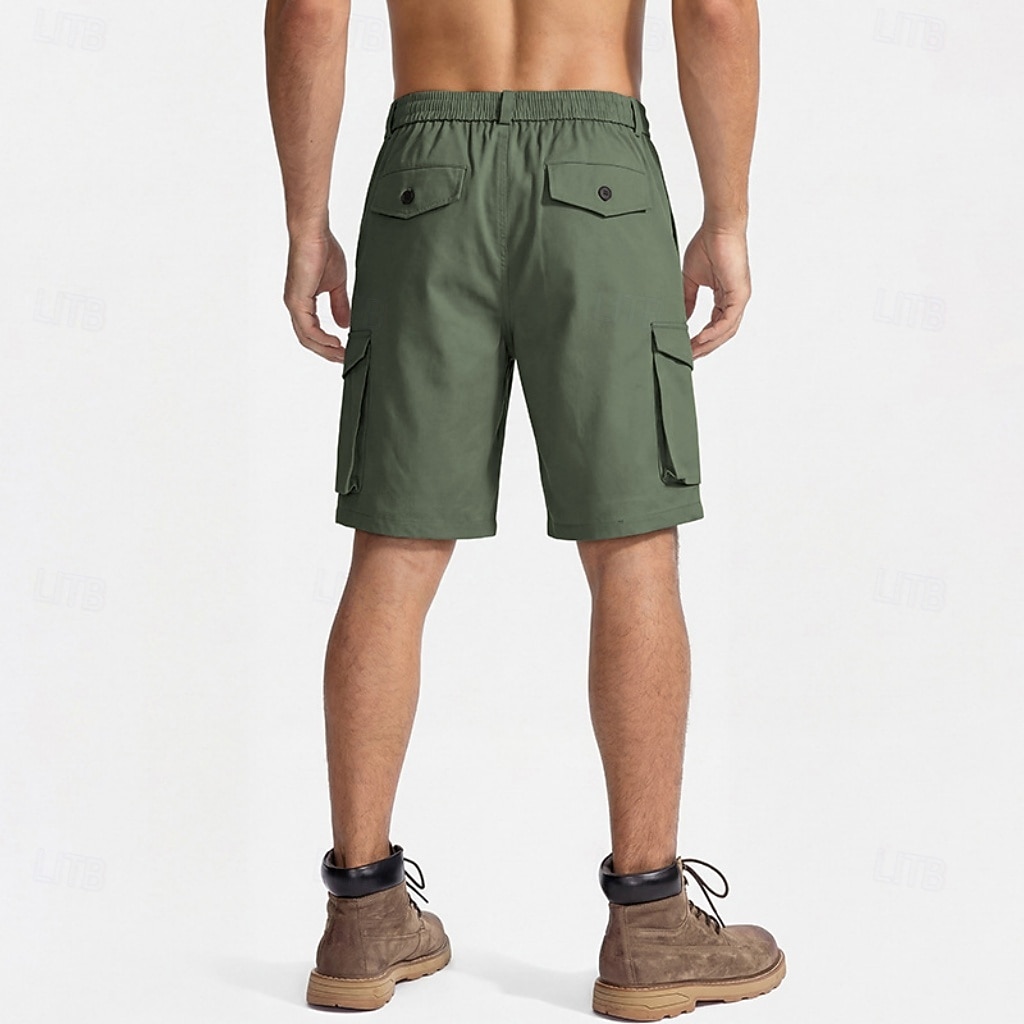 Men's Tactical Cargo Cargo Shorts Shorts Casual Shorts Drawstring Pocket Elastic Waist Plain Comfort Breathable Knee Length Casual Outdoor Beach Vacation Fashion Black Navy Blue Inelastic 2026 - $35.99 –P13