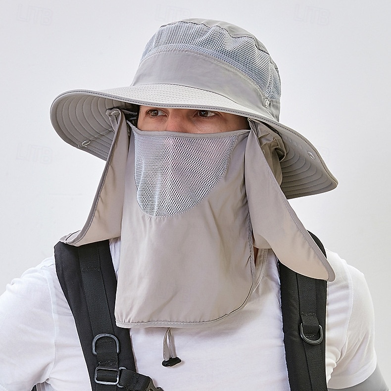 Men's Wide Brim Sun Hat, Summer UV Protection Face Cover Outdoor Hat, Lightweight Breathable Sunshade Cap for Cycling, Hiking, Casual Wear 2026 - $22.99 –P3