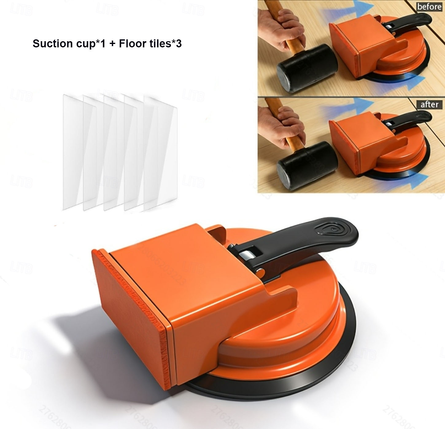 Juego de herramientas para reparar juntas en pisos de madera, incluye ventosa, martillo y almohadillas. Ventosa para juntas de pisos de madera, ventosa fuerte adecuada para almohadillas de baldosas, 2026 - $13.99 –P3
